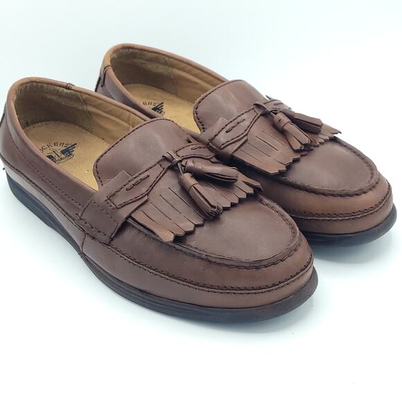 Dockers Brown Leather Kiltie Tassel Moc Toe Casual Loafer men\'s size 10w wide main image 9